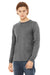 Bella + Canvas BC3513/3513 Mens Jersey Long Sleeve Crewneck T-Shirt Grey Model 3Q