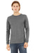 Bella + Canvas BC3513/3513 Mens Jersey Long Sleeve Crewneck T-Shirt Grey Model Front