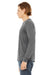 Bella + Canvas BC3513/3513 Mens Jersey Long Sleeve Crewneck T-Shirt Grey Model Side