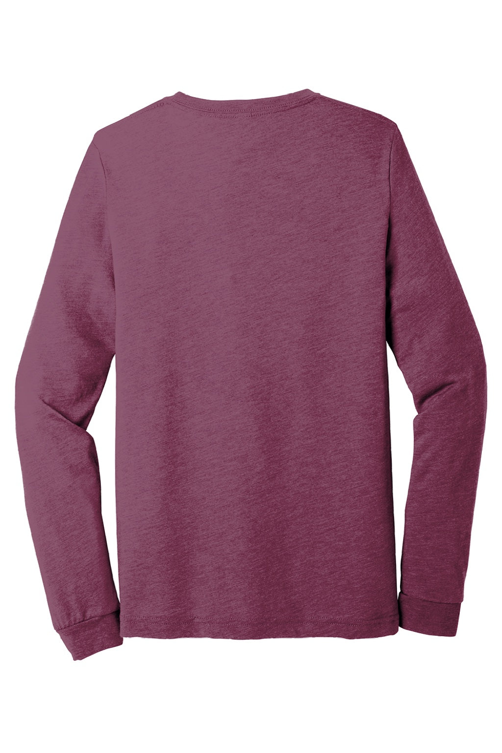Bella + Canvas BC3513/3513 Mens Jersey Long Sleeve Crewneck T-Shirt Maroon Flat Back