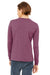 Bella + Canvas BC3513/3513 Mens Jersey Long Sleeve Crewneck T-Shirt Maroon Model Back