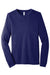 Bella + Canvas BC3513/3513 Mens Jersey Long Sleeve Crewneck T-Shirt Navy Blue Flat Front