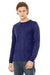 Bella + Canvas BC3513/3513 Mens Jersey Long Sleeve Crewneck T-Shirt Navy Blue Model 3Q