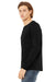 Bella + Canvas BC3513/3513 Mens Jersey Long Sleeve Crewneck T-Shirt Solid Black Triblend Model 3Q