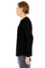 Bella + Canvas BC3513/3513 Mens Jersey Long Sleeve Crewneck T-Shirt Solid Black Triblend Model Side