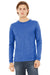 Bella + Canvas BC3513/3513 Mens Jersey Long Sleeve Crewneck T-Shirt True Royal Blue Model Front