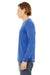 Bella + Canvas BC3513 Mens Long Sleeve Crewneck T-Shirt True Royal Blue Model Side