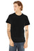 Bella + Canvas BC3650/3650 Mens Short Sleeve Crewneck T-Shirt Black Model Front
