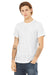 Bella + Canvas BC3650/3650 Mens Short Sleeve Crewneck T-Shirt White Slub Model 3Q