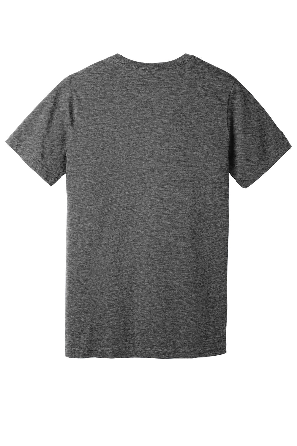 Bella + Canvas BC3655/3655C Mens Textured Jersey Short Sleeve V-Neck T-Shirt Asphalt Grey Slub Flat Back