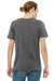 Bella + Canvas BC3655/3655C Mens Textured Jersey Short Sleeve V-Neck T-Shirt Asphalt Grey Slub Model Back