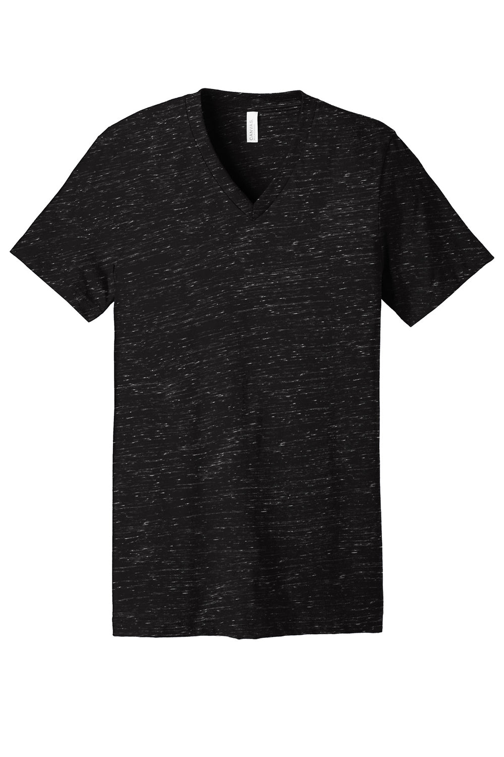 Bella + Canvas BC3655/3655C Mens Textured Jersey Short Sleeve V-Neck T-Shirt Black Marble Flat Front