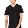 Bella + Canvas Mens Textured Jersey Short Sleeve V-Neck T-Shirt - Black Marble
