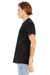 Bella + Canvas BC3655/3655C Mens Textured Jersey Short Sleeve V-Neck T-Shirt Black Marble Model Side