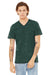 Bella + Canvas BC3655/3655C Mens Textured Jersey Short Sleeve V-Neck T-Shirt Forest Green Marble Model Front
