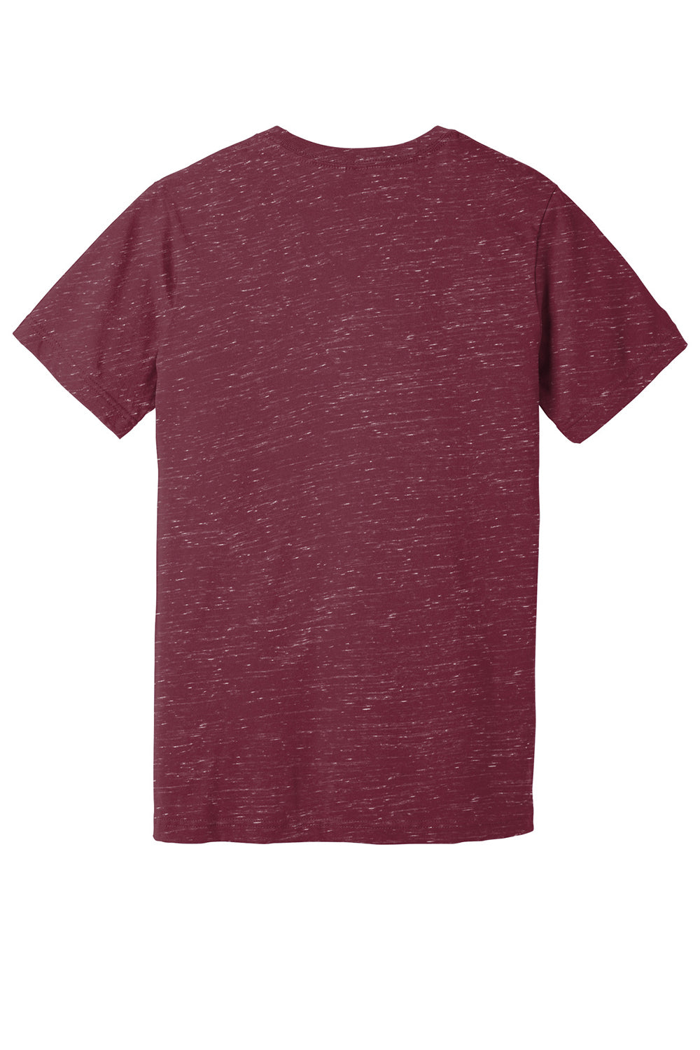 Bella + Canvas BC3655/3655C Mens Textured Jersey Short Sleeve V-Neck T-Shirt Maroon Marble Flat Back