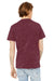 Bella + Canvas BC3655/3655C Mens Textured Jersey Short Sleeve V-Neck T-Shirt Maroon Marble Model Back