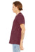 Bella + Canvas BC3655/3655C Mens Textured Jersey Short Sleeve V-Neck T-Shirt Maroon Marble Model Side