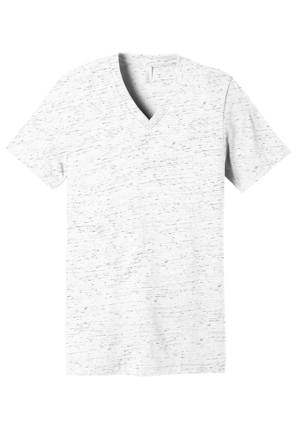 Bella + Canvas BC3655/3655C Mens Textured Jersey Short Sleeve V-Neck T-Shirt White Marble  Flat Front