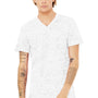 Bella + Canvas Mens Textured Jersey Short Sleeve V-Neck T-Shirt - White Marble