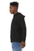 Bella + Canvas BC3719/3719 Mens Sponge Fleece Hooded Sweatshirt Hoodie Heather Black Model Side