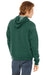 Bella + Canvas BC3719/3719 Mens Sponge Fleece Hooded Sweatshirt Hoodie Heather Forest Green Model Back