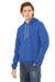 Bella + Canvas BC3719/3719 Mens Sponge Fleece Hooded Sweatshirt Hoodie Heather True Royal Blue Model 3Q