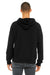 Bella + Canvas BC3729/3729 Mens Sponge Fleece Hooded Sweatshirt Hoodie Black Model Back