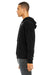 Bella + Canvas BC3729/3729 Mens Sponge Fleece Hooded Sweatshirt Hoodie Black Model Side