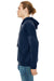 Bella + Canvas BC3729/3729 Mens Sponge Fleece Hooded Sweatshirt Hoodie Navy Blue Model Side