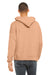 Bella + Canvas BC3729/3729 Mens Sponge Fleece Hooded Sweatshirt Hoodie Peach Model Back