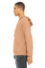 Bella + Canvas BC3729/3729 Mens Sponge Fleece Hooded Sweatshirt Hoodie Peach Model Side