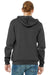 Bella + Canvas BC3739/3739 Mens Fleece Full Zip Hooded Sweatshirt Hoodie Asphalt Grey Model Back