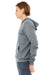 Bella + Canvas BC3739/3739 Mens Fleece Full Zip Hooded Sweatshirt Hoodie Heather Grey Model Side