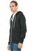 Bella + Canvas BC3739/3739 Mens Fleece Full Zip Hooded Sweatshirt Hoodie w/ Pockets DTG Dark Grey Model 3Q