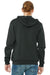 Bella + Canvas BC3739/3739 Mens Fleece Full Zip Hooded Sweatshirt Hoodie w/ Pockets DTG Dark Grey Model Back