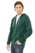 Bella + Canvas BC3739/3739 Mens Fleece Full Zip Hooded Sweatshirt Hoodie Heather Forest Green Model 3Q