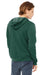 Bella + Canvas BC3739/3739 Mens Fleece Full Zip Hooded Sweatshirt Hoodie Heather Forest Green Model Back