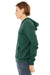 Bella + Canvas BC3739/3739 Mens Fleece Full Zip Hooded Sweatshirt Hoodie Heather Forest Green Model Side