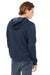 Bella + Canvas BC3739/3739 Mens Fleece Full Zip Hooded Sweatshirt Hoodie Heather Navy Blue Model Back