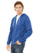 Bella + Canvas BC3739/3739 Mens Fleece Full Zip Hooded Sweatshirt Hoodie Heather True Royal Blue Model 3Q