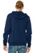 Bella + Canvas BC3739/3739 Mens Fleece Full Zip Hooded Sweatshirt Hoodie Navy Blue Model Back