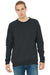 Bella + Canvas BC3901/3901 Mens Sponge Fleece Crewneck Sweatshirt Heather Dark Grey Model Front