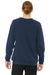 Bella + Canvas BC3901/3901 Mens Sponge Fleece Crewneck Sweatshirt Heather Navy Blue Model Back