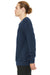 Bella + Canvas BC3901/3901 Mens Sponge Fleece Crewneck Sweatshirt Heather Navy Blue Model Side