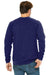Bella + Canvas BC3901/3901 Mens Sponge Fleece Crewneck Sweatshirt Navy Blue Triblend Model Back