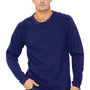 Bella + Canvas Mens Sponge Fleece Crewneck Sweatshirt - Navy Blue Triblend