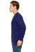 Bella + Canvas BC3901/3901 Mens Sponge Fleece Crewneck Sweatshirt Navy Blue Triblend Model Side