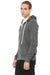 Bella + Canvas BC3909/3909 Mens Sponge Fleece Full Zip Hooded Sweatshirt Hoodie Grey Model 3Q
