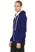 Bella + Canvas BC3909/3909 Mens Sponge Fleece Full Zip Hooded Sweatshirt Hoodie Navy Blue Model 3Q